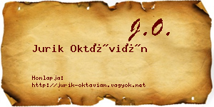 Jurik Oktávián névjegykártya